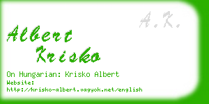 albert krisko business card